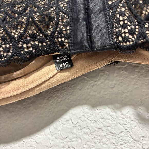 NEW Torrid Curve Unlined Balconette Bra 46C Black Lace Underwire Adjustable - Picture 6 of 7